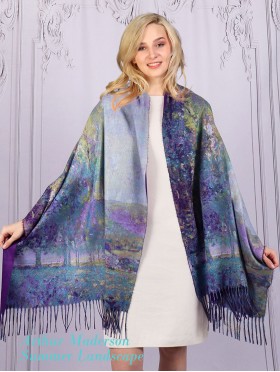 Summer Landscape Oil Painting Scarf
